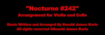 Nocturne #242 for Violin and Cello - Ronald Karle Music Composer and Arranger