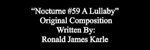 Nocturne #59 a Lullaby - Ronald Karle Music Composer and Arranger (Nocturne #59 - A Lullaby)